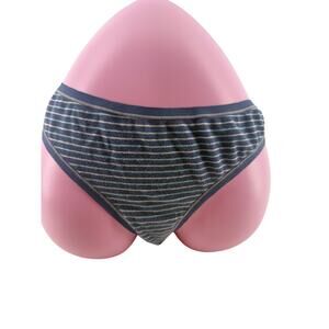 Vintage Victoria Secret PINK Striped Extra Low Cotton Thong Panty L